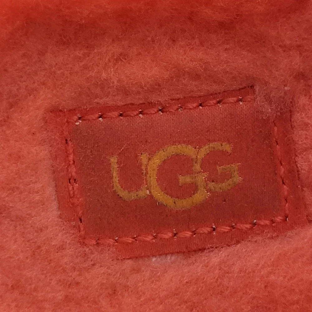UGG Kids‎ Fluff Yeah Rainbow Slide Sandals Multi Color Faux Fur Girls size 4